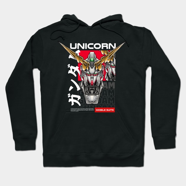 Unicorn Gundam Series Hoodie by Harrisaputra